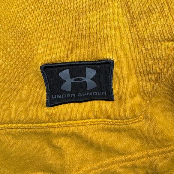 Under Armour Project Rock Hoodie Mens M Yellow Short Sleeve Blood Sweat Respect - Picture 7 of 10